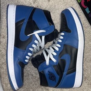 Jordan Men's High-Top Blue and Black Sneakers